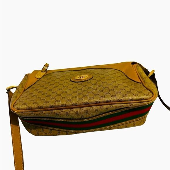 Gucci micro gg canvas and red and green web cross body bag - Picture 5 of 16